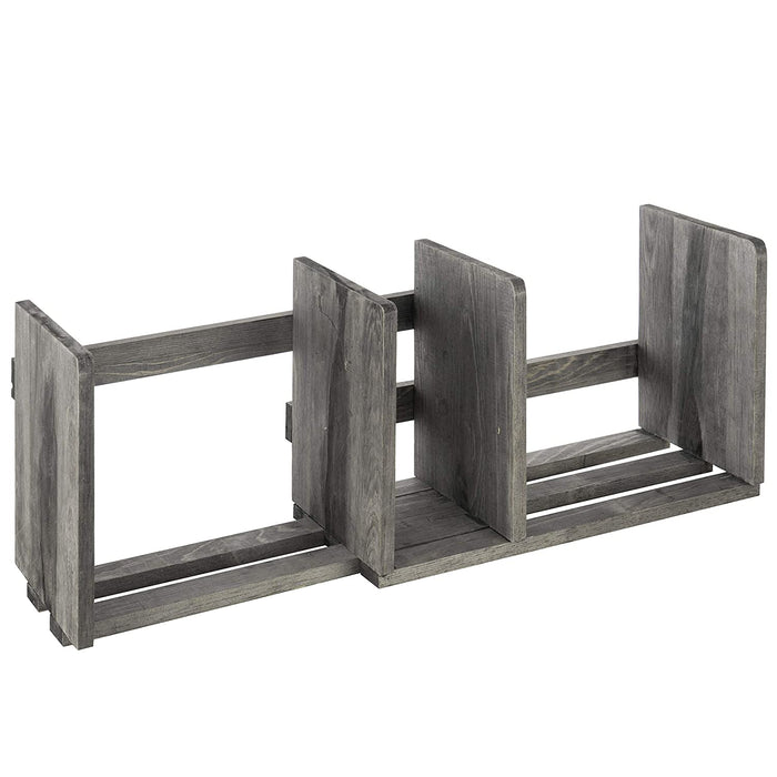 White Whale Expandable Wooden Desktop Bookshelf Organizer Rack