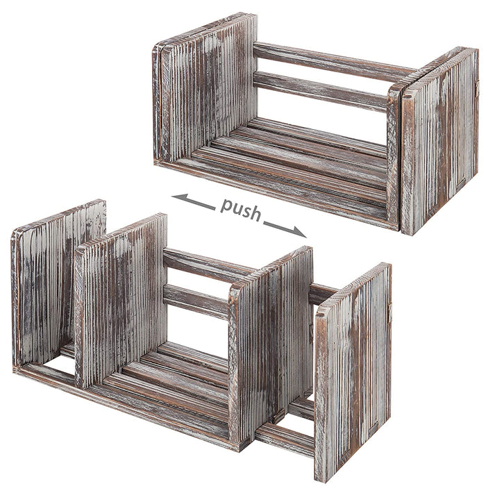 White Whale Expandable Wooden Desktop Bookshelf Organizer Rack