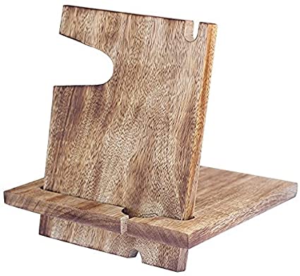 White Whale Wood Phone Docking Station with Key Holder, Wallet Stand and Watch Organizer Men's Gift MyFancyCraft Compatible with Any Phone