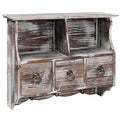 White Whale Wooden Wall-Mounted Organizer Shelf Rack/Wall Cabinet with Drawers & Metal Hooks