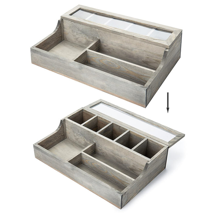 White Whale Wooden Watch & Personal Valet Organizer Box