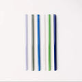 Simply Straws Wide 10" Glass Straw Set - Seaglass