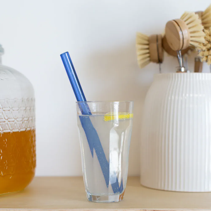 Simply Straws Wide 10" Glass Straw Set - Seaglass
