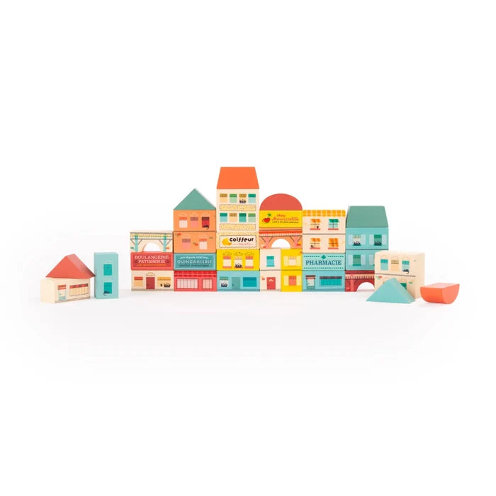Wooden Village Building Blocks - Avenue du Moulin