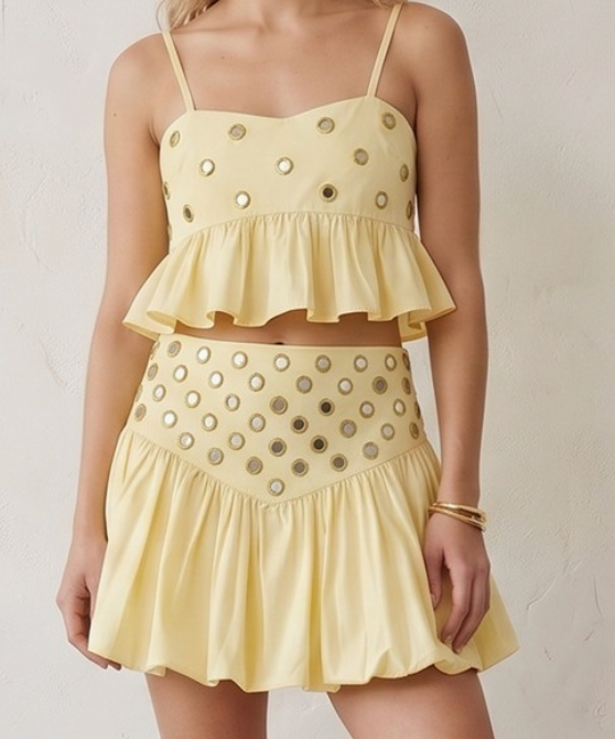 Yellow Sequin Skirt